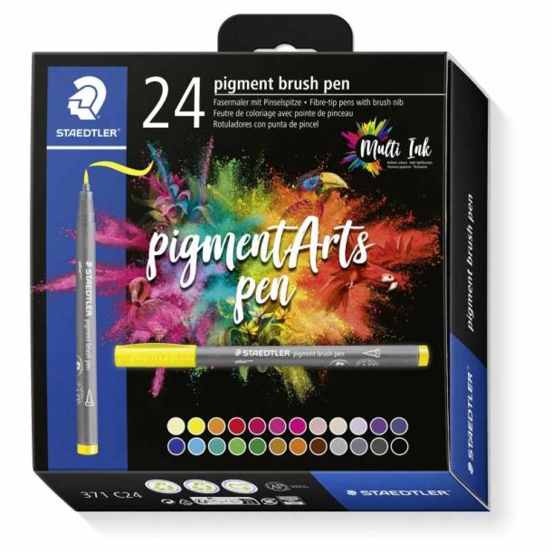 Staedtler Brush pens - Pigment arts st - assorteret farver - 24 stk.